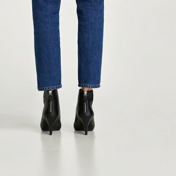 Zara high heel leather ankle booties black - Picture 4 of 11